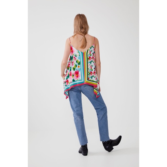 Zara NWT Printed Floral Flowy and Loose Tank in size XS - Picture 5 of 11